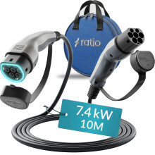 Type 2 Charging Cable 7.4kW | 32A | 10M | 1-Phase | Mode 3 | 10 Metre Type 2 to Type 2 EV Charging Cable 7kW Electric Car Charger, Fast EV Vehicle Cha