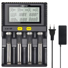 Fastest 18650 Battery Charger, MiBOXER 3A/Bay Quick Charging Chargeable AA AAA D 26650 18490 18350 18500 RCR123 Li-ion/IMR/INR/ICR/Ni-MH/Ni-Cd, LCD Di