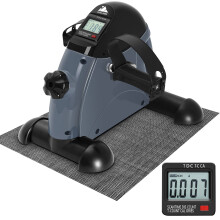EVOLAND Mini Exercise Bike, Under Desk Bike Pedal Exerciser with Handle| Adjustable Resistance| LCD Display| Non-Slip Mat, Home and Office Workout Fit