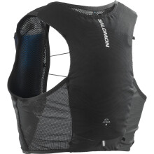 Salomon Hydra 4 Unisex Hydration Vest with 2 Soft Flasks (500ml), Trail Running and Hiking, Black, Extra Large