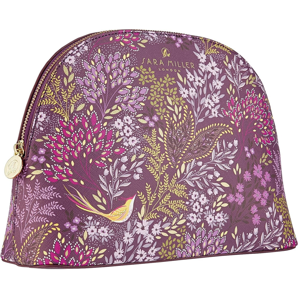 Sara Miller London Purple Wash Bag, Large Toiletry, Cosmetic Or Makeup Beauty Organiser, Zip Closure, Gift For Her, Travel Size, Vegan And Cruelty Fri