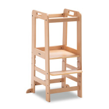 hauck Learn N Explore, Natural - Montessori Learning Tower for Children 1+ Years up to 40 kg, FSC Certified Beechwood Adjustable Nursery Standing Tow