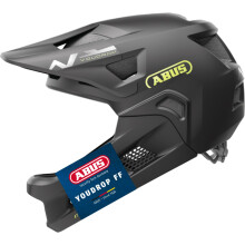 ABUS MTB helmet YouDrop FF - full-face helmet for children and teenagers - for beginners in mountain biking - with removable chin guard