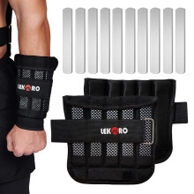 Wrist Ankle Weights with Removable Steel Bars, 1 Pair Adjustable Arm Leg Weights for Men and Women, No Leakage Design, Weighted Wrist Bands for Walkin