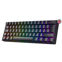 GK61 Mechanical Gaming Keyboard - 62 keys Multi Color RGB Illuminated LED Backlit Wired Programmable for PC/Mac Gamer - ISO UK Layout (Gateron Optical