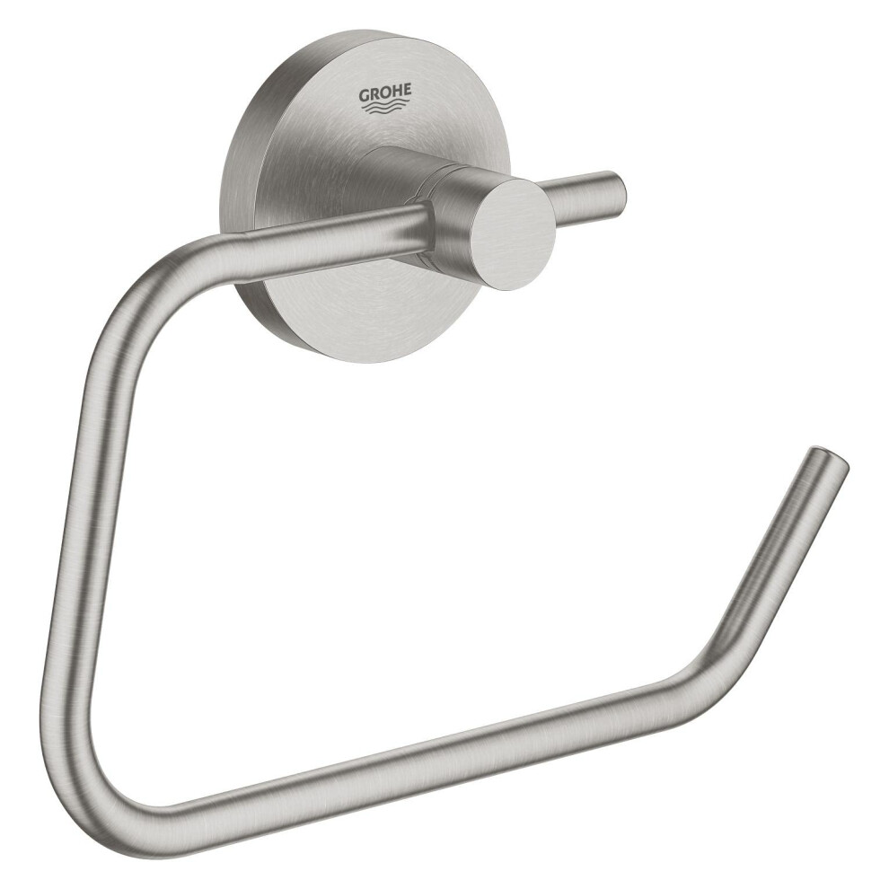 Grohe Start Quickfix Toilet Roll Holder Without Cover (Metal, Concealed Fastening, Including Screws And Dowels, Extra Easy To Fit With Quickglue