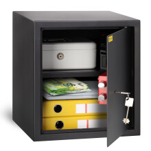 HomeSafe HV38K Safe Box with Key Lock, 38x35x35cm (HxWxD), Money Lock Box for Home Security, Storage Safety Locker for Cash Savings, Jewelry or Money,