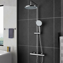MORADO Thermostatic Shower Mixer Set,Thermostatic Mixer Tap,Adjustable Height Rainfall Spray and Multifunctional Handheld Shower Unit Included,Shower