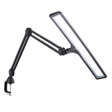 Daylight Lumi LED Desk Lamp – 3800 Lux, 6000K, 95+ CRI, Adjustable Task Light for Reading, Crafts & Home Office, Eye-Caring Work Desk Lamp, Black