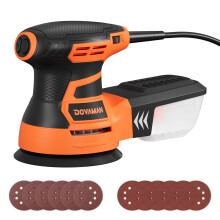 DOVAMAN 350W Random Orbital Sander, Electric Sander for Wood & Metal, 6 Variable Speeds up to 13000RPM, 125mm Sanding Pad, Dust Collection Box & 12Pcs