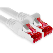 1aTTack.de - 1x 50m CAT6 patch cable S/FTP PIMF shielding CAT.6 RJ45 network cable Ethernet cable DSL LAN router switch modem patch panel - white - 1