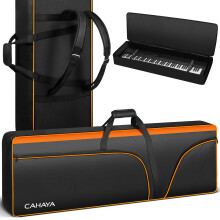 CAHAYA 88 Key Keyboard Bag, Electric Piano Soft Portable 600D Oxford Cloth 12 mm Thick Padded Case with Side Handles and Adjustable Shoulder Straps C