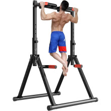 DOBESTS Foldable Power Tower Dip Station Pull Up Bar Free Stand Multifunctional Gym Workout Frame for Home Strength Training Outdoor Indoor, Triangle