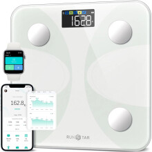 Runstar Smart Scale for Body Weight and Fat Percentage, High Accuracy Digital Bathroom Scale with LCD Display for BMI 13 Body Composition Analyzer Syn