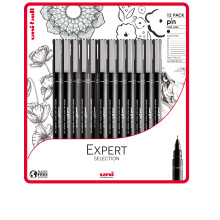 uni-ball PIN Fineliners, Black Fine Tipped Writing Pens, Water and Fade-Resistant Ink, Ideal for Architects, Sketching, Scrapbooking, Outlining, Art,