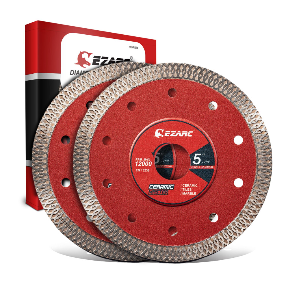 Ezarc 125Mm Diamond Cutting Discs, Super Thin Fast Diamond Saw Accessory For Angle Grinder, 125Mm Cutting Wheel For Porcelain, Granite, Marble, Tiles 5006694409094