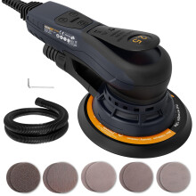 MAXXT 2.5mm Random Orbital Sander Brushless 230V Multi-Function Variable Speed Electric Corded Orbital Sanders Machine with 10 Sanding Paper for Woodw