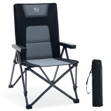 TIMBER RIDGE Folding Camping Chairs for Adults Oversized 260kg, High Back Padded Chair with Adjustable 4-Position, Portable Luxury Caravan Chair Recli