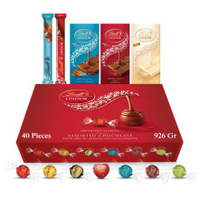 Lindt Chocolates Gift Box - 926g (40-Piece Set) - Assorted Chocolate Bars & Truffles, Lindor Chocolate Hamper, Birthday Gifts for Women and Men, Thank