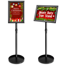 VAIIGO New A4 Heavy Duty Sign Holder Poster Stand, Adjustable Menu Display Stand Floor Standing Sign Holder with Cast Iron Base for Poster, Menu, Ads,