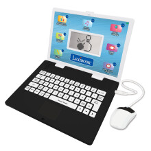 LEXIBOOK, Educational Laptop Bilingual English/French, 124 Language Activities, Writing, Maths, Logic, Music and Games, Boys and Girls, JC498i1