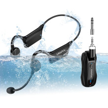 KIMAFUN 2.4G Fitness Headset Wireless Microphone,IP67 Waterproof Sweatproof Microphone for Water Aerobics,Swimming Coach,Fitness Instructor,Yoga,Voice