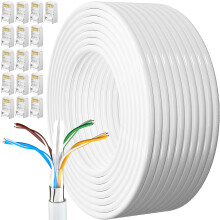 MEIPEK Ethernet Cable 80m, Cat 6 Bulk Internet Cable 80 Meters, Shielded FTP 23AWG External Lan Extra Long High Speed Network Anti-Jamming Weatherproo
