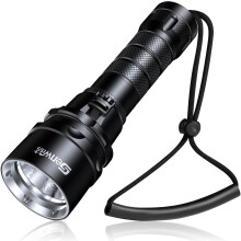 Genwiss Diving Torch, 2000 Lumens Underwater Torch, Scuba Diving Torch Light Rechargeable, Underwater 80 Meters Waterproof LED Flashlight White Submer