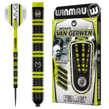 WINMAU - Michael Van Gerwen - MvG - 85% Pro-Series 25g - 85% Tungsten - Professional Darts Set with Dart Flights and Dart Shafts (Stems)
