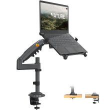 NB North Bayou Laptop Mount with Adjustable Tray for 13-17 Inch Notebook, Monitor Arm Desk Mount for 17 to 32 Inch Computer Screen, Laptop Arm VESA 75