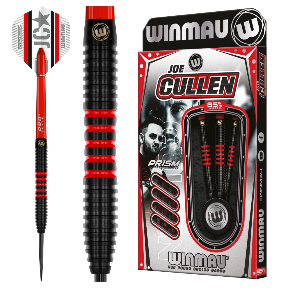 Winmau - Joe Cullen - The Rockstar - 85% Pro-Series 23G - 85% Tungsten - Professional Darts Set With Dart Flights And Dart Shafts (Stems)