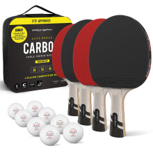 PRO-SPIN Table Tennis Bats | ITTF Approved Rubber | 7-Ply Blade with Carbon Fibre | 2.0mm Sponge | Professional Ping Pong Racket with Protective Cover