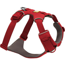 RUFFWEAR Front Range Harness - Reflective, Adjustable, Comfortable Dog Walking Harness - No Pull, 2 Lead Attachments & V Ring, XXS, Red Canyon