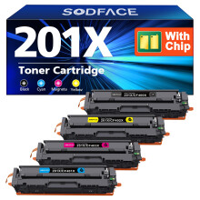 SODFACE 201X 201A Toner Cartridge Compatible for HP M277dw Toner 201X 201A for Color LaserJet Pro MFP M277dw M252dw M277n M274n M252n CF400X CF401X CF