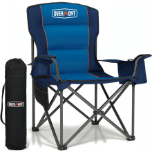 OVERMONT 204kg Oversized Camping Chair for Adults with Cooler Bag & Carry Bag-Heavy Duty Folding Chair Support 450LBS with High Back & Cup Holder Comf