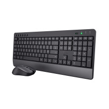 Trust Trezo Wireless Keyboard and Mouse Set, QWERTY UK Layout, Sustainable Design, Silent Computer Combo, 48 Months Battery Life, 2.4 GHz, Spill Resis