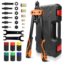 Lytool Rivnut Tool Kit, 14" Rivet Nut Tool with 205pcs Nuts Heavy Duty Rivet Gun M3 M4 M5 M6 M8 M10 6 Mandrels Rivet Nut Gun Rivet Tool Professional