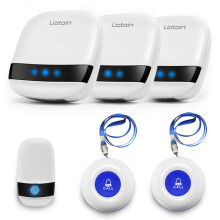LIOTOIN Elderly Alarm Call Button Personal Alarms Call Bell For Elderly/Home/Patient/Disabled/Nurse Wireless Caregiver Pager 3 Transmitters 3 Plugin R