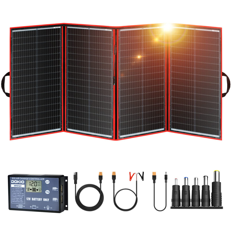 Dokio 300W Portable Solar Panel Kit Monocrystalline For 12V Battery, Caravan, Rv, Boat, Camper 682559949063