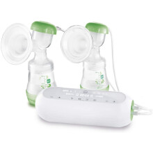 MAM 2-in-1 Double Electric Breast Pump | Quiet and Comfortable Pumping | Soft Silicone Breast Funnel | Newborn Essentials | Green (Various Designs)