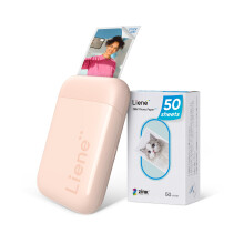 Liene Portable Photo Printer, 2x3 Mini Instant Color Mono Picture Printer w/ 50 Zink Adhesive Sheets, Bluetooth 5.0, Compatible w/iOS & Android, Small