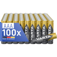 VARTA Power on Demand AAA Micro Batteries (100-pack, economy pack in environmentally-friendly packaging - smart, flexible and powerful - e.g. for comp