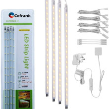 Under Cupboard Lights, 4 x 40cm Linkable LED Light Strips Kit, Low Profile, Energy Efficient, for Customized Shelf Lighting in Display Cabinet, Book C