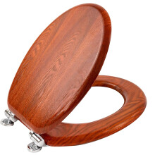 Angel Shield Antibacterial Wooden Soft Close Toilet Seat with Quick Release Adjustable Hinges Toilet Seat Easy Clean and Assembly for Bathroom 45 x 37
