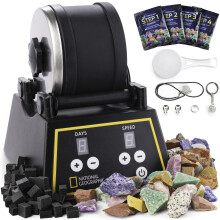 National Geographic Professional Rock Tumbler Kit- Stone Polisher for Kids and Adults, Complete Kit with Durable Tumbler, Rocks, Grit, and GemFoam Pol