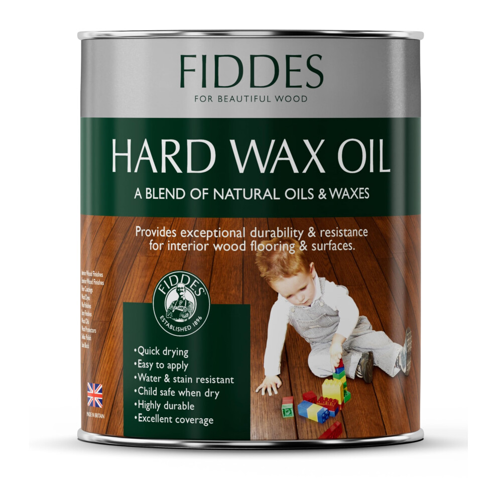 Fiddes Satin Finish Hard Wax Oil 1 Litre, Belgium Grey - Image 7