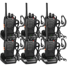 Nestling 6pcs Walkie Talkie Rechargeable Long Range Walkie Talkies 16CH Single Band Portable Handheld Two-Way Radio with LED Light Voice Prompt + Orig