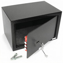 QWORK Small Home Safe Box 3 Key Locking - 31x20x20cm - High Security Steel Construction Fire Retardant Furniture Safe for Cash Jewelry Phone Valuable