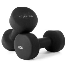 KG Physio Weights Dumbbells Set Women & Men - Neoprene-Coated & Sweat-Resistant Weights Set with Anti-Roll Technology & A3 Exercise Poster, Gym Equipm