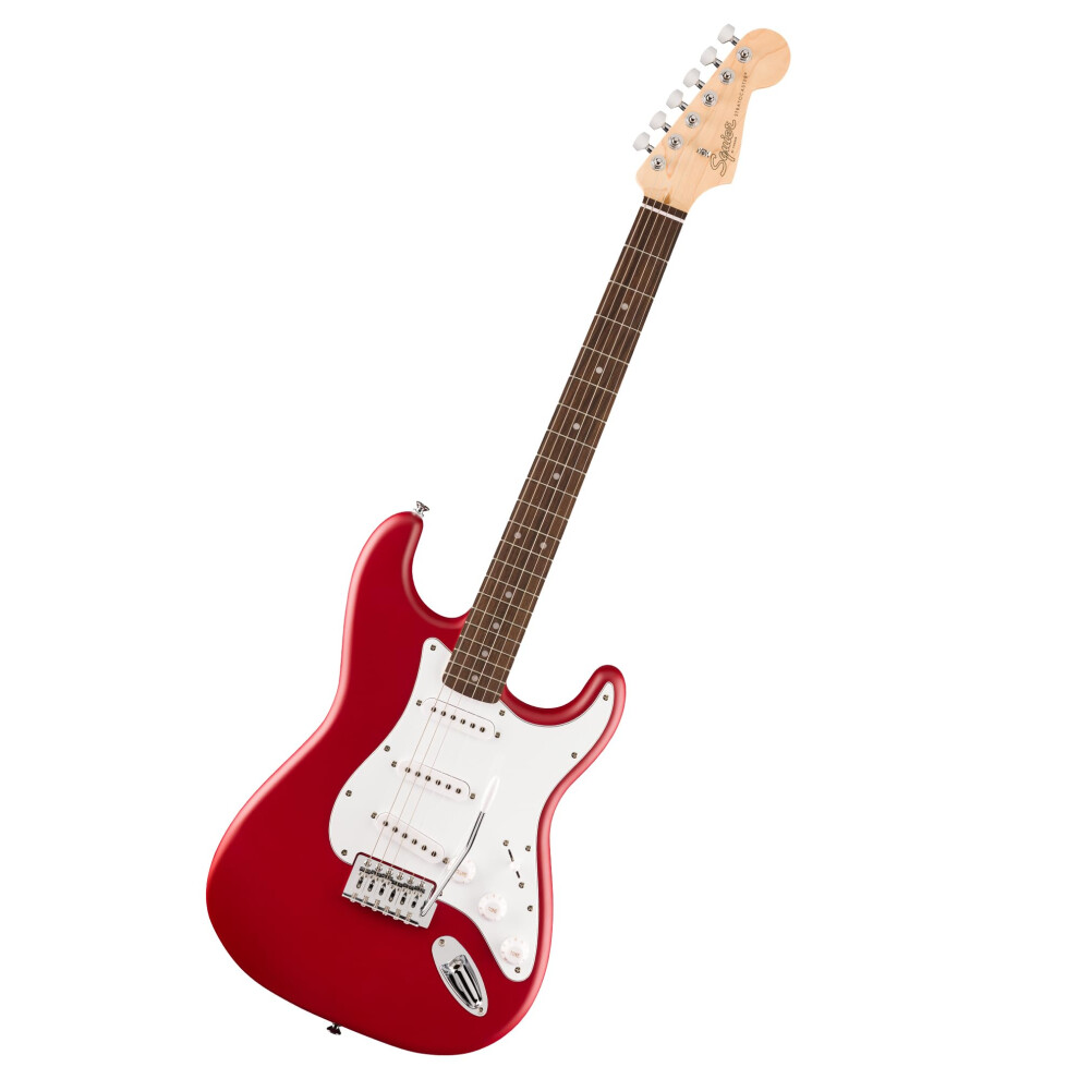 Fender Squier By Debut Collection Stratocaster Electric Guitar, Laurel Fingerboard, Pickguard, Dakota White/Red